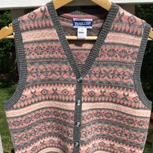 Pendleton VTG Wool Fair Isle Sweater Vest Size S